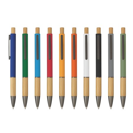 5695 Eloisa - Penna Sfera Soft Touch In Alluminio E Bamboo