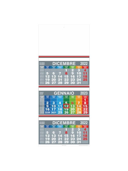 Calendario Trittico con cursore Trimestrale 12 fogli - F/03 