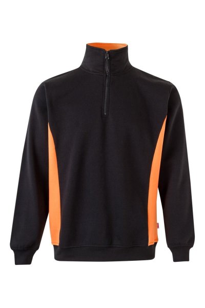 Felpa bicolore con mezza zip