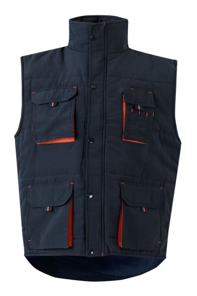 Gilet trapuntato bicolore multitasche