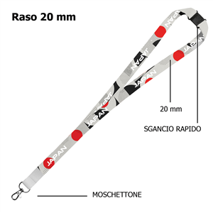 Lanyard in raso 20mm sublimatico