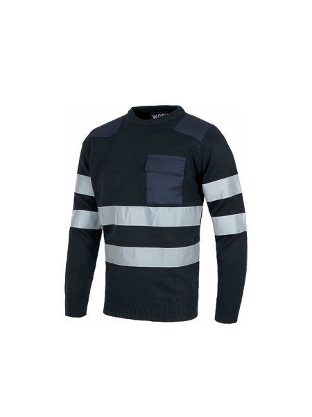 MAGLIONE GIROCOLLO C/BANDE RIFRANGENTI S5507