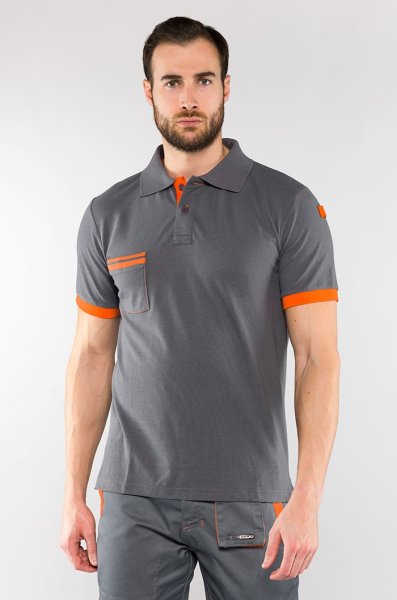 POLO SPAZIO SJ GRIGIO/ARANCIO