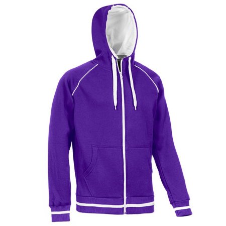 FELPA FULL ZIP ENJOY VIOLA/BIANCO