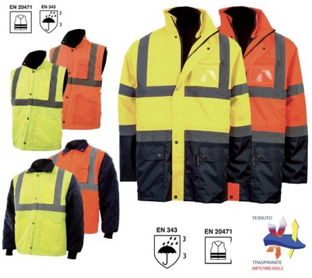 Parka staccabile triplo uso Alta Visibilità BT-261