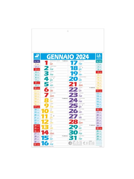 B/58 CALENDARIO OLANDESE MULTICOLOR